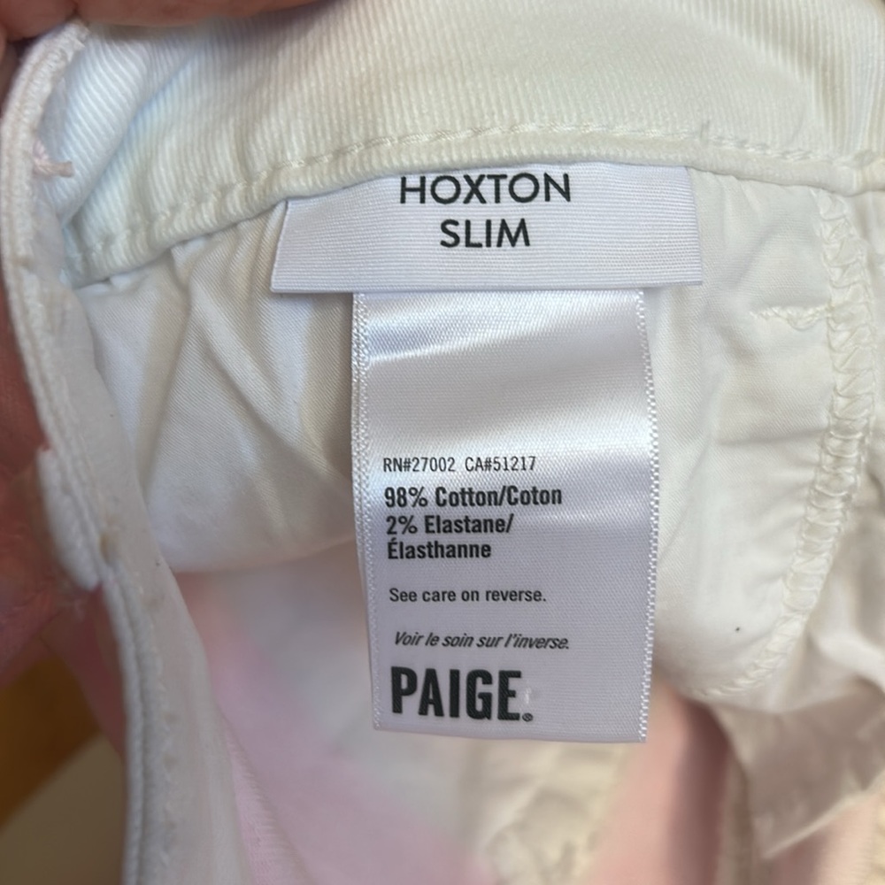 PAIGE 3 Color Hoxton Slim Ankle Denim Jeans, Pink White & Blue women’s 25 - Picture 9 of 13